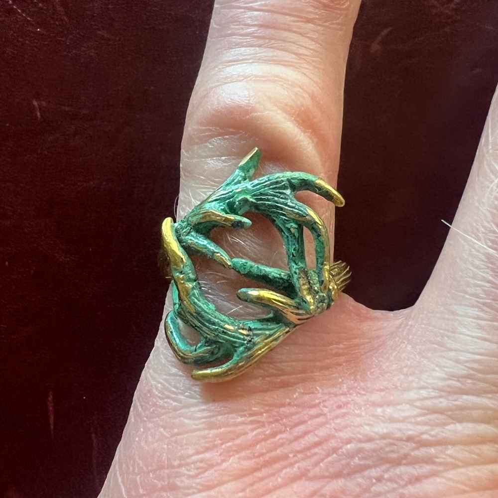 Patina Antler Ring